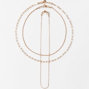Zara limited edition must have metallic minimalist necklace chain set